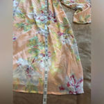 Pink Blush Floral Dress Size Medium Knee Length Flowy Lines Pastel Beachy Photo 3