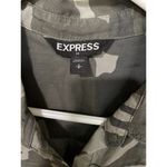EXPRESS  Green Camouflage Small Shirt Long Sleeve Button Down Army Military Photo 1