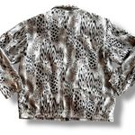 Vtg 90s 80s Vital Zone 100% SILK Hip Hop Bomber all over jacket M Animal Print Black Size M Photo 1