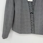 Foxiedox  Blazer‎ Jacket Womens 4 Gray Plaid Shawl Lapel Patchwork Lined Business Photo 4