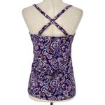 Lands' End NWT Retro Paisley Tie Front Tankini Swim Top Multicolor Size 8 Modest Photo 4