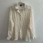 Nasty Gal  Cream Textured Oversized Long Sleeve Beach Shirt Photo 5