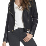 BLANK NYC  black faux leather moto jacket Photo 0