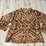 Cleobella  Raffia Floral Long Sleeve Top Size Medium Photo 2