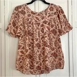 Nanette Lepore  NWT orange floral ruffle sleeve blouse small Photo 3