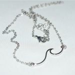 Smashing Ocean Wave Silver Tone Link 20" Surfer Beach Casual Unisex Necklace Photo 2