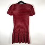 Self Portrait Melange Knit Bow Rhinestone Button Red Tweed Mini Dress Medium 6/8 Photo 6