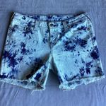 True Religion Denim Shorts Womens 32 Tie Dye Cutoff Raw Hem Stretch 5 Pocket Photo 0