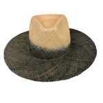 Wyeth Hayley Straw Hat in Indigo Natural Dip Dyed Wide Brim Straw Hat Tan Photo 5