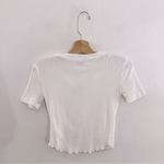 Urban Outfitters BDG Ribbed Short Sleeve Cropped Top Henley Tshirt White Photo 7
