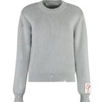 Golden Goose Round Neck Sweater in Gray Cotton Distressed Size S Photo 10