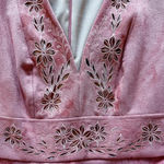 PatBo Women's Floral Eyelet Trim V Neck Pink‎ Midi Dress size 2 Pink Photo 3