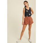 Olivaceous  navy tank with white stars Photo 2