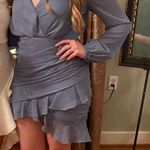Blue Blush Chiffon V-Neck Dress (Boutique) Photo 0