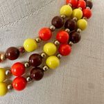 Orange and yellow beaded vintage necklace Photo 10