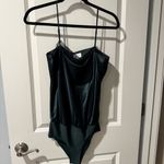 Cami NYC  emerald green silk body suit with black lace | S Photo 1