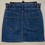 Lizard Thicket  large denim paper bag skirt new stretchy waist zip button closure Photo 3