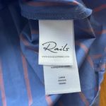 Rails  Oversized Blouse Shirt Lilac Pink Stripe Button Up Balloon Sleeve, Size L Photo 8