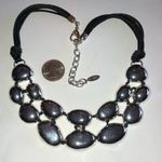 St. Thomas Black & Silver Tone Runway Statement Boho Necklace Photo 4