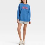 Joy Lab Blue USA Sweatshirt Sz M Size M Photo 6