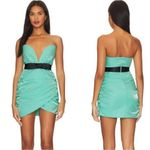 Revolve Superdown Lexi Sweetheart Mini Dress in Teal Size XS NWT Mermaid Blue Bow Photo 3