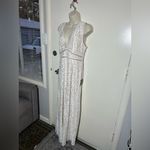 New Lulus Amora White Lace Jumpsuit wide leg size medium. Photo 2