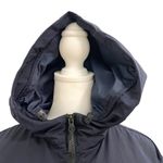 Everlane Long Quilted Puffer Coat Jacket Patch Pocket Hood Navy Blue size Small Photo 3