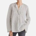 Madewell  Brighton Striped Popover Tunic Shirt with Flare Bell Sleeves - Size M Photo 0