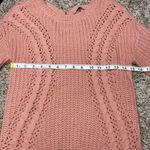 No Boundaries Juniors Caged Back Open Knit Sweater in Dusty Rose Pink Small Photo 8