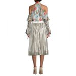 Alice + Olivia Blayne cold-shoulder floral-print silk blouse In Size L Photo 14