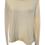 White + Warren 100% Cashmere Knit Sweater Semi Sheer Cream Womens Medium Black Photo 0