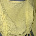 Sophie Rue Yellow Long Sleeve Runched Summer Crop Top Square Neck XS Photo 2