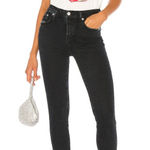 AGOLDE  | Toni Mid Rise Straight Raw Hem Ankle Denim Black Jeans Size 25‎ Photo 0