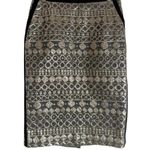 Max Mara Weekend Black Gold Geometric Jacquard Pencil Skirt Size 8 Photo 0