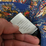 DR2 Navy Paisley Cutout Vneck Blouse Size Medium Blue Photo 8