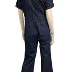 SERFONTAINE XFit Lycra Front Zip Short Sleeves Wide Leg Denim Jumpsuit Overalls Size 28 Photo 1