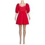 Anthropologie MAEVE x  Puff Sleeved Sweetheart Mini Dress, Red, Small Photo 10