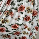 White floral print boho long sleeve midi dress size large Photo 6