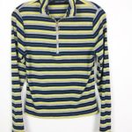 Code x Mode Striped Mock Neck Zip Front Top Size Medium Photo 0