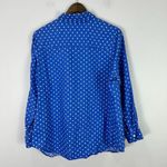 Talbots  Linen Shirt 1XP Coastal Preppy Polka Dot Blue Button Front‎ Workwear Photo 5