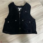 Bryn Connelly Editions Black Velvet Utility Vest 1X Zipper Pockets Photo 2