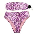 PacSun  Salero Swim | Purple Zebra Print Strapless Bikini NWT M Photo 0