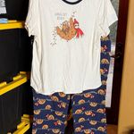 Old Navy Sloth Holiday Christmas Pajama Set White & Blue 100% Cotton Size XL Photo 0