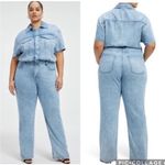 Good American  Weightless Denim Jumpsuit 7 /‎ 4XL Photo 1