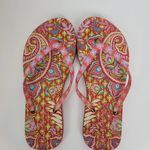 Vera Bradley Paisley in Paradise Womens Flip Flops Size 9 Pink Slip-On Summer Photo 1