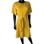 Banana Republic  Yellow Polka Dot Tie Waist Flutter Sleeve Midi Dress 6 Photo 1