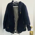 EXPRESS Casual Full Zip Jacket Women's Size S - Navy Blue Lined Cinch Waist used Photo 6