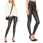 Spanx  Women’s Size L Tall Black Faux Leather High Rise Waisted Leggings Photo 1