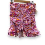 Isabel Marant Jupe Milendi Pink Floral Print Ruched Mini Skirt Sz 42 / US 10 NEW Photo 2