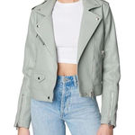 BLANK NYC  faux leather moto Blue jacket size Small‎ NWT Photo 0